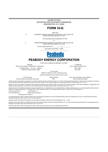 Miniature Peabody Energy
 10-Q Rapport trimestriel 2021 