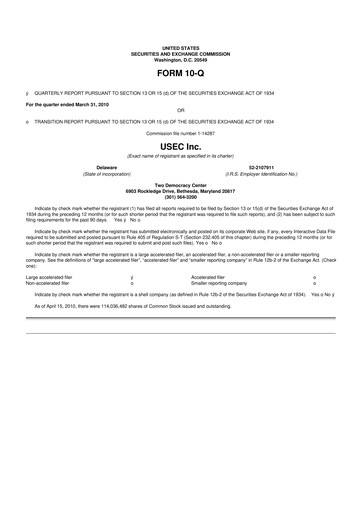 Miniature Centrus Energy 10-Q Rapport trimestriel  