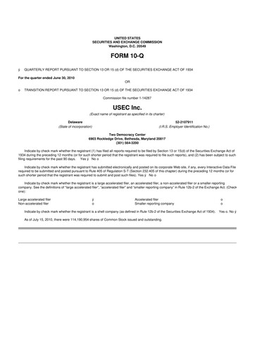 Miniature Centrus Energy 10-Q Rapport trimestriel  