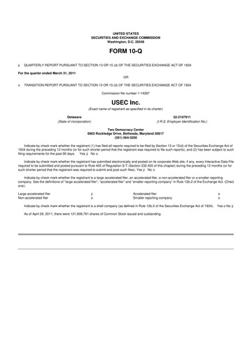 Miniature Centrus Energy 10-Q Rapport trimestriel 2011 
