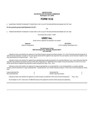 Miniature Centrus Energy 10-Q Rapport trimestriel 2011 
