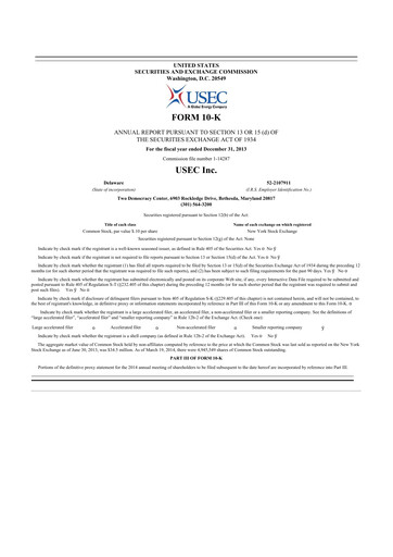 Thumbnail Centrus Energy 10-K Annual Report 2013