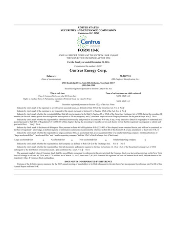 Thumbnail Centrus Energy 10-K Annual Report 2016