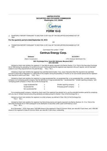 Miniature Centrus Energy 10-Q Rapport trimestriel 2018 