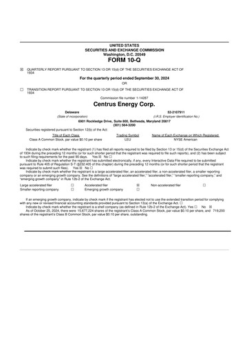 Miniature Centrus Energy 10-Q Rapport trimestriel 2024 