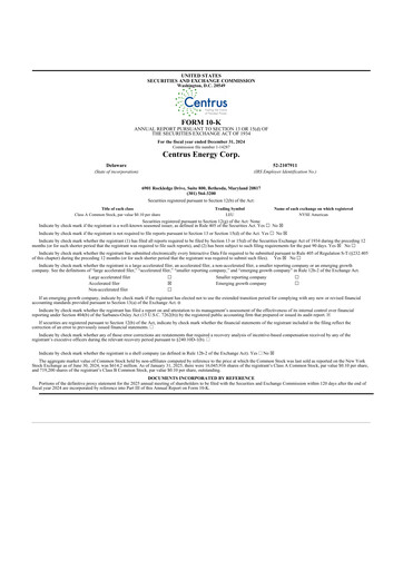 Thumbnail Centrus Energy 10-K Annual Report 2024