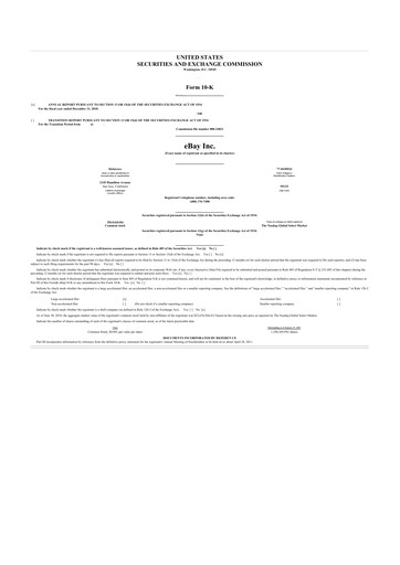 Thumbnail eBay 10-K Annual Report 2010