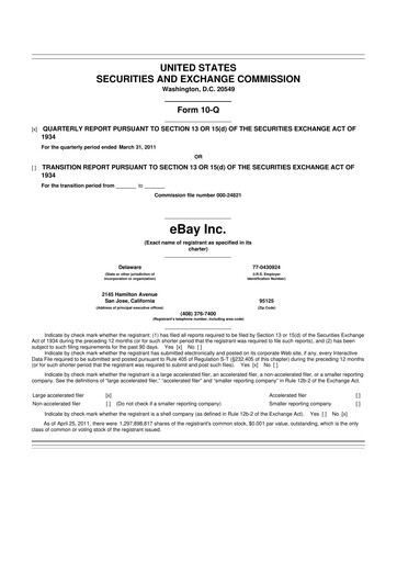 Thumbnail eBay 10-Q Quarterly Report FY2011 