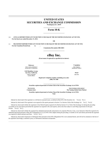 Thumbnail eBay 10-K Annual Report 2012