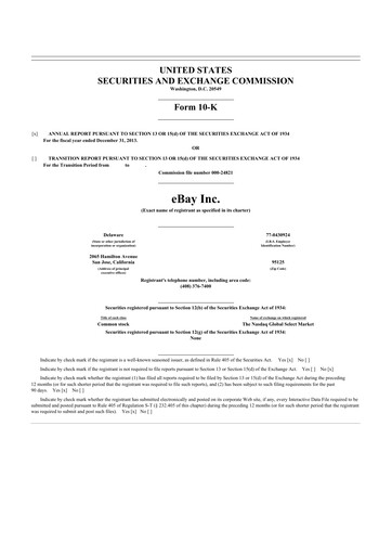 Thumbnail eBay 10-K Annual Report 2013