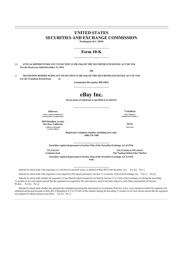 Thumbnail eBay 10-K Annual Report 2014