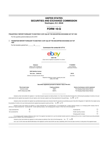 Thumbnail eBay 10-Q Quarterly Report FY2019 