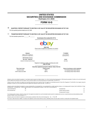Thumbnail eBay 10-Q Quarterly Report FY2020 