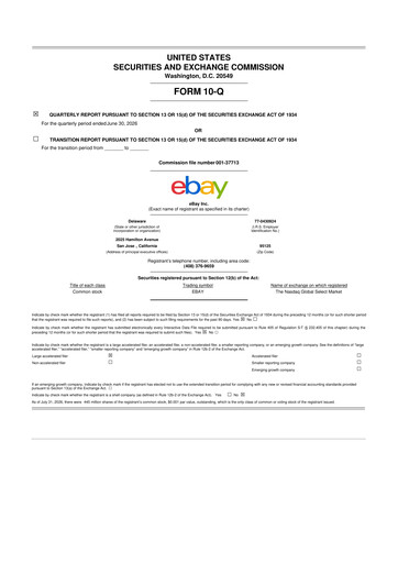 Thumbnail eBay 10-Q Quarterly Report FY2026 