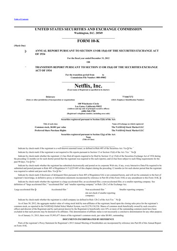 Thumbnail Netflix 10-K Annual Report 2011