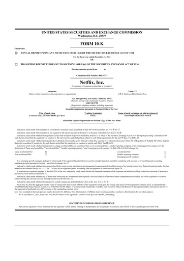 Thumbnail Netflix 10-K Annual Report 2023