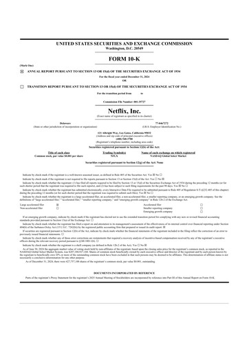 Thumbnail Netflix 10-K Annual Report 2024