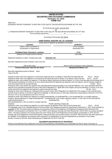Thumbnail Home Federal Bancorp (HFB Bank) 10-K Annual Report 2013