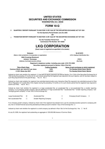 Thumbnail LKQ Corporation 10-Q Quarterly Report FY2026 