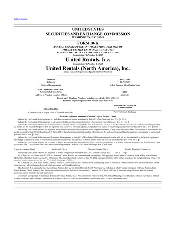 Thumbnail United Rentals
 10-K Annual Report 2012