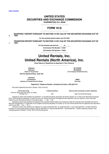 Thumbnail United Rentals
 10-Q Quarterly Report FY2023 