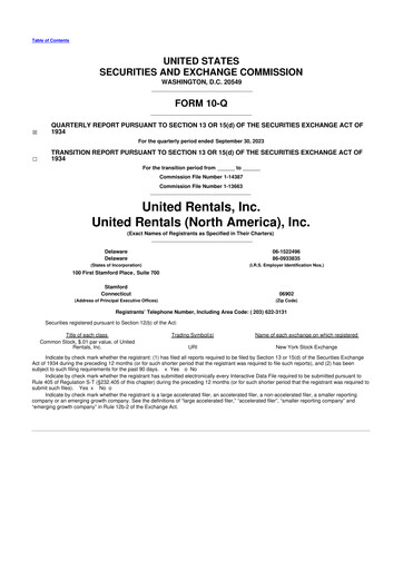 Thumbnail United Rentals
 10-Q Quarterly Report FY2023 