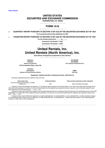 Thumbnail United Rentals
 10-Q Quarterly Report FY2024 