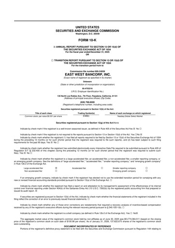 Thumbnail East West Bancorp
 10-K Annual Report 2025