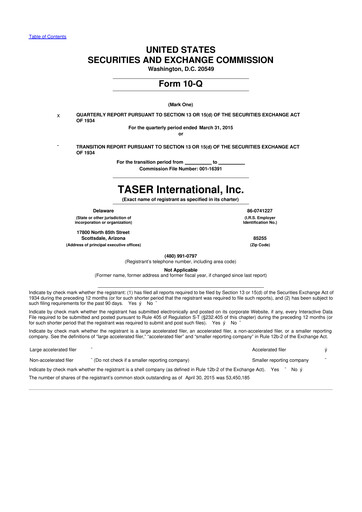 Thumbnail Axon Enterprise
 10-Q Quarterly Report FY2015 