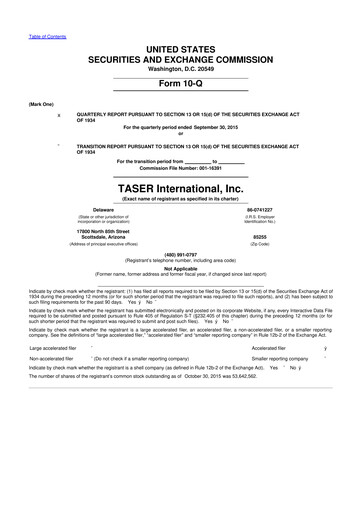 Thumbnail Axon Enterprise
 10-Q Quarterly Report FY2015 