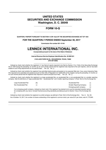 Thumbnail Lennox 10-Q Quarterly Report FY2017 