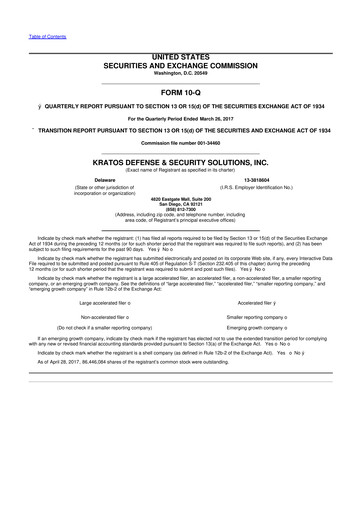 Thumbnail Kratos Defense & Security Solutions 10-Q Quarterly Report FY2017 