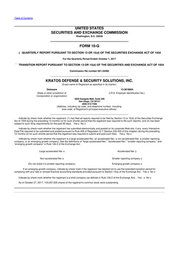 Thumbnail Kratos Defense & Security Solutions 10-Q Quarterly Report FY2017 