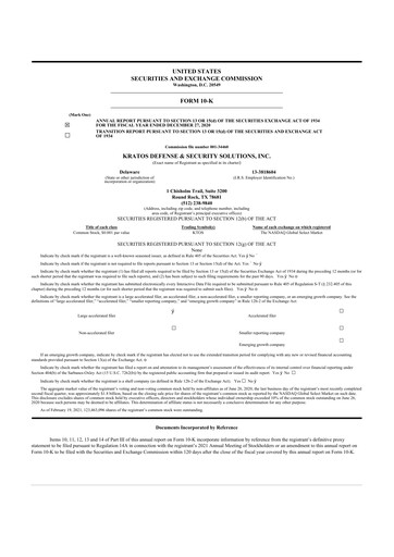 Thumbnail Kratos Defense & Security Solutions 10-K Annual Report 2020