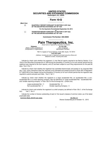 Thumbnail Cassava Sciences
 10-Q Quarterly Report FY2015 
