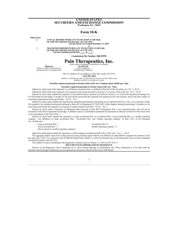 Thumbnail Cassava Sciences
 10-K Annual Report 2015