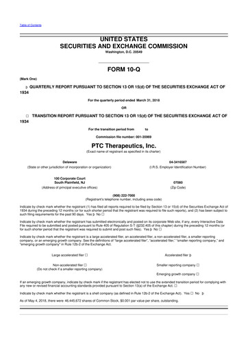 Thumbnail PTC Therapeutics
 10-Q Quarterly Report FY2018 