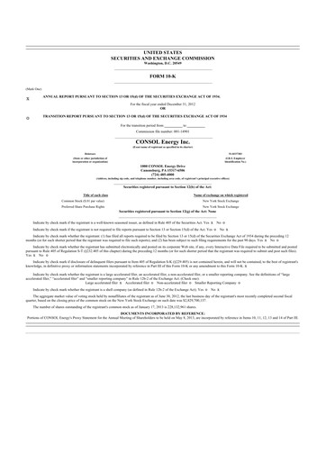 Thumbnail CNX Resources
 10-K Annual Report 2012