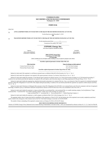 Thumbnail CNX Resources
 10-K Annual Report 2013