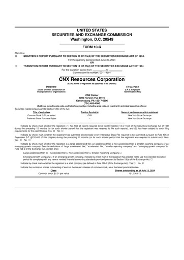 Thumbnail CNX Resources
 10-Q Quarterly Report FY2024 