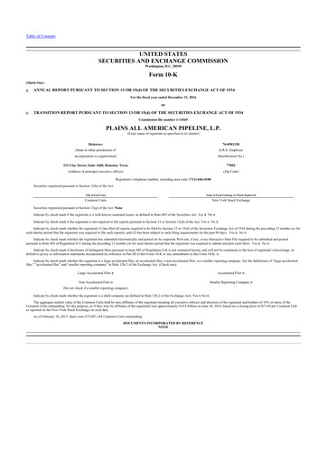 Thumbnail Plains All American Pipeline 10-K Annual Report 2016