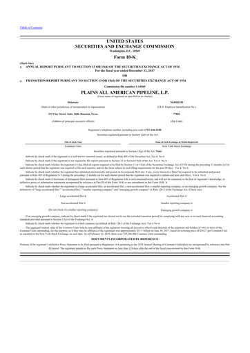 Thumbnail Plains All American Pipeline 10-K Annual Report 2017