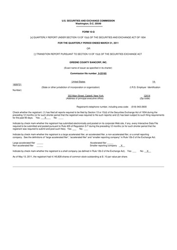 Thumbnail Greene County Bancorp 10-Q Quarterly Report FY 