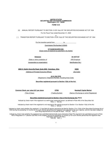 Thumbnail CF Bankshares 10-K Annual Report 2022