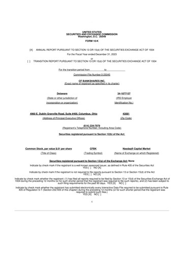 Thumbnail CF Bankshares 10-K Annual Report 2023