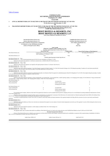 Thumbnail Host Hotels & Resorts
 10-K Annual Report 2024