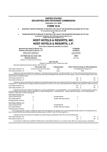 Thumbnail Host Hotels & Resorts
 10-Q Quarterly Report FY2026 