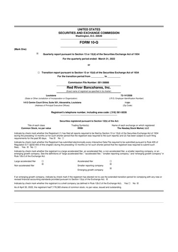 Thumbnail Red River Bancshares 10-Q Quarterly Report FY2022 