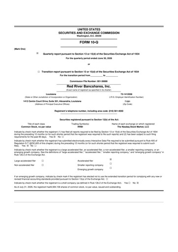 Thumbnail Red River Bancshares 10-Q Quarterly Report FY2026 
