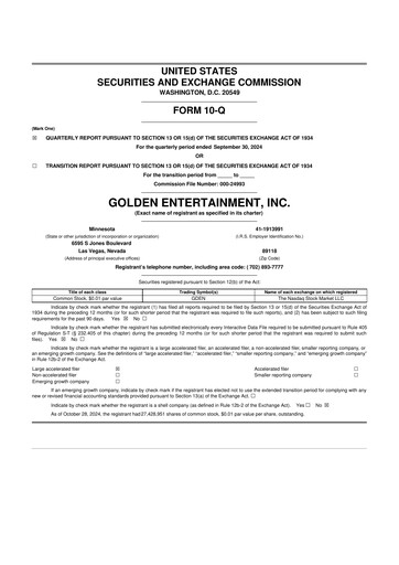 Thumbnail Golden Entertainment
 10-Q Quarterly Report FY2024 
